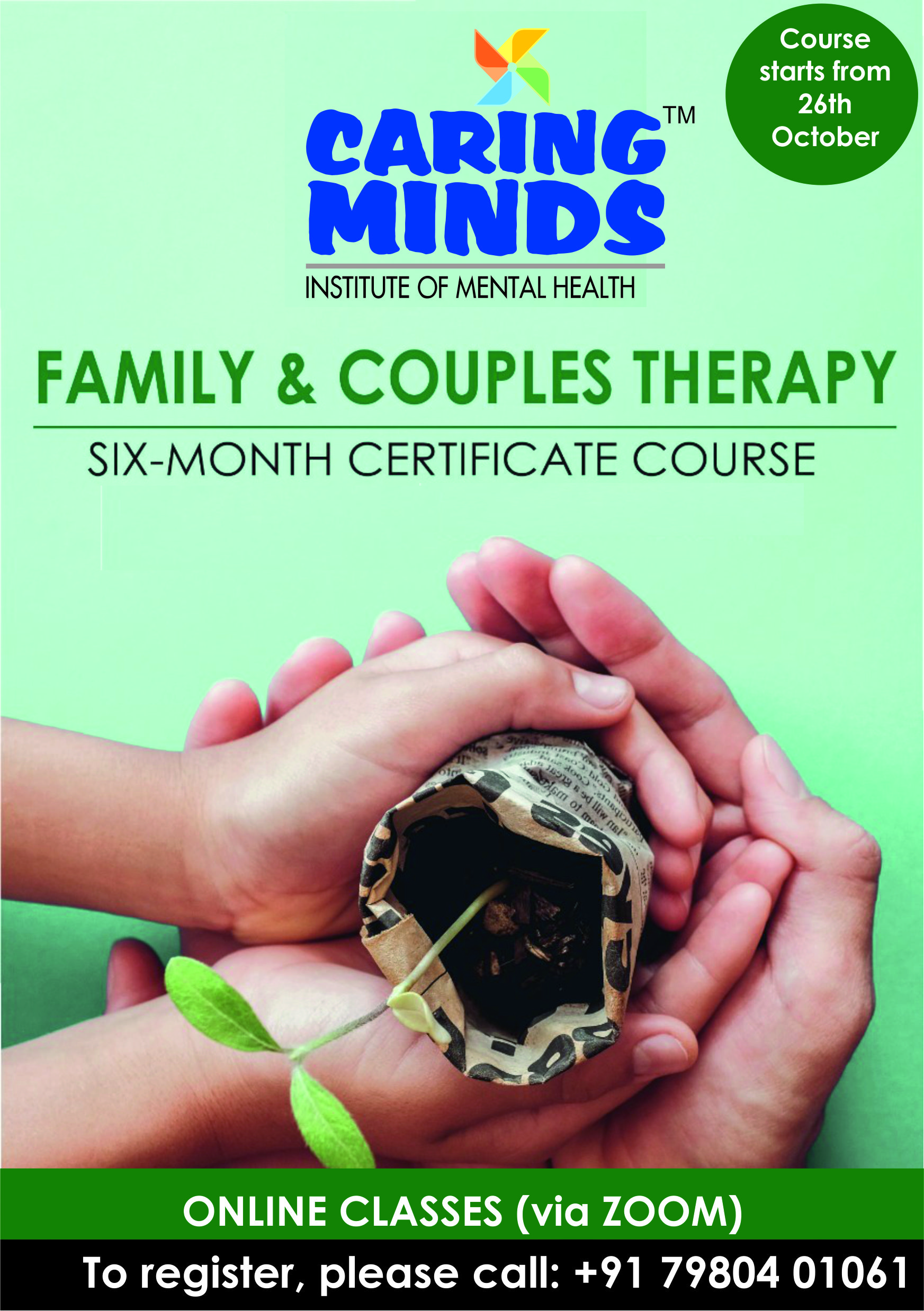 6 month Certificate Course in Family and Couples Therapy